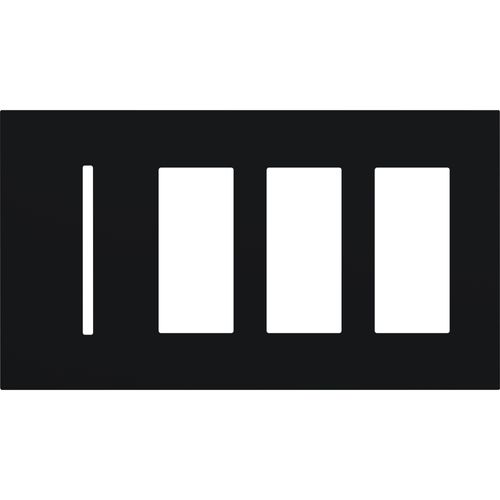Main product image of New Architectural 4-Gang Wall Plate, Fits 1 Grafik T Control and (3) Accessory, Matte Finish, Black