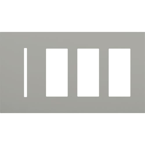 Main product image of New Architectural 4-Gang Wall Plate, Fits 1 Grafik T Control and (3) Accessory, Matte Finish, Gray
