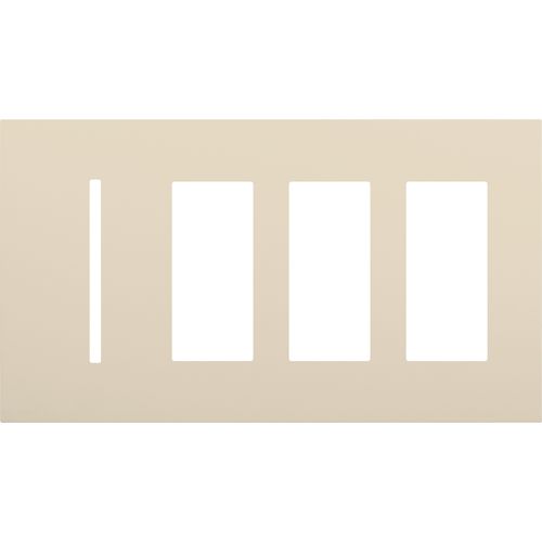 Main product image of New Architectural 4-Gang Wall Plate, Fits 1 Grafik T Control, (3) Accessory, Matte Finish, Light Almond