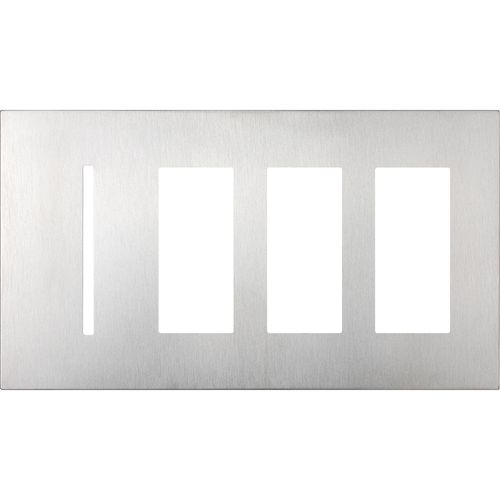Main product image of New Architectural 4-Gang Wall Plate, Fits 1 Grafik T Control, (3) Accessory, Metal Finish, Satin Chrome