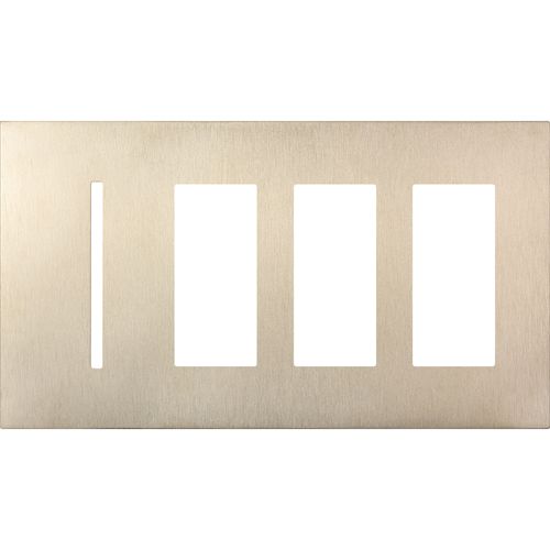 Main product image of New Architectural 4-Gang Wall Plate, Fits 1 Grafik T Control, (3) Accessory, Metal Finish, Satin Nickel