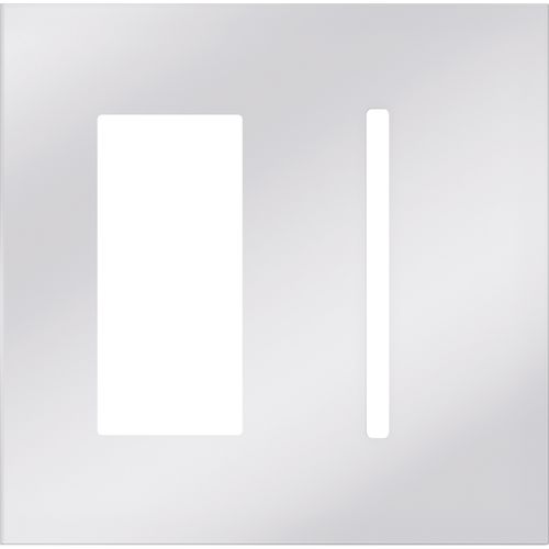 Main product image of New Architectural 2-Gang Wall Plate, Fits 1 Accessory, 1 Grafik T Control, Metal Finish, Bright Chrome