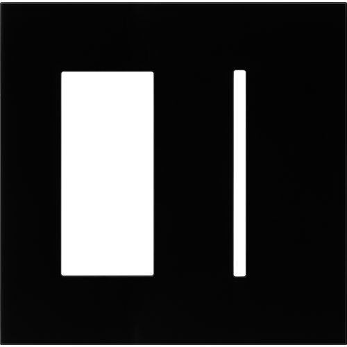 Main product image of Architectural 2-Gang Wall Plate, Fits 1 Accessory, 1 Grafik T Control, Glass Finish, Clear Black Glass