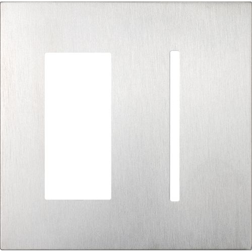 Main product image of New Architectural 2-Gang Wall Plate, Fits 1 Accessory, 1 Grafik T Controls, Metal Finish, Satin Chrome