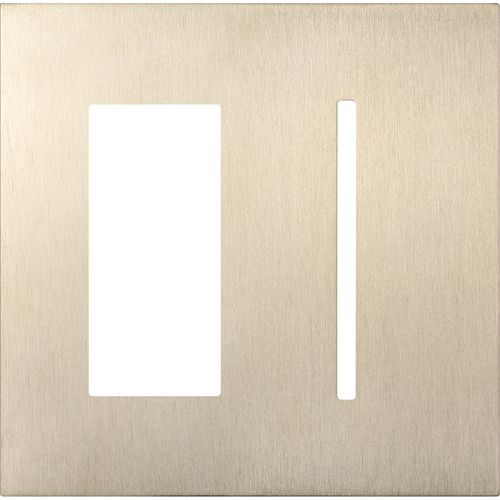 Main product image of New Architectural 2-Gang Wall Plate, Fits 1 Accessory, 1 Grafik T Controls, Metal Finish, Satin Nickel
