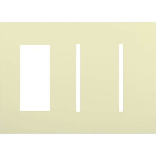 Main product image of New Architectural 3-Gang Wall Plate, Fits 1 Accessory and 2 Grafik T Controls, Matte Finish, Almond
