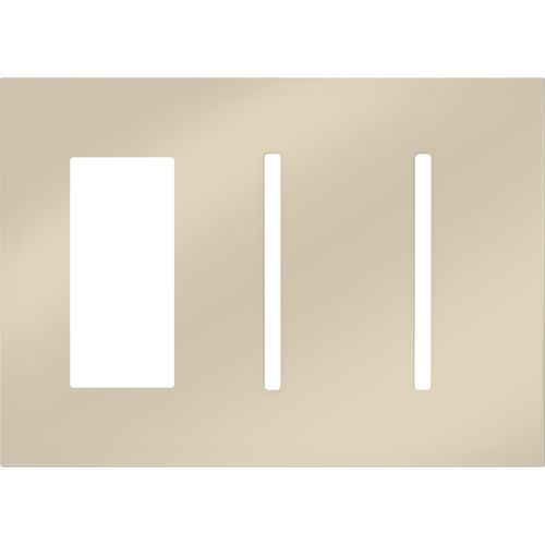 Main product image of New Architectural 3-Gang Wall Plate, Fits 1 Accessory, 2 Grafik T Controls, Metal Finish, Bright Nickel