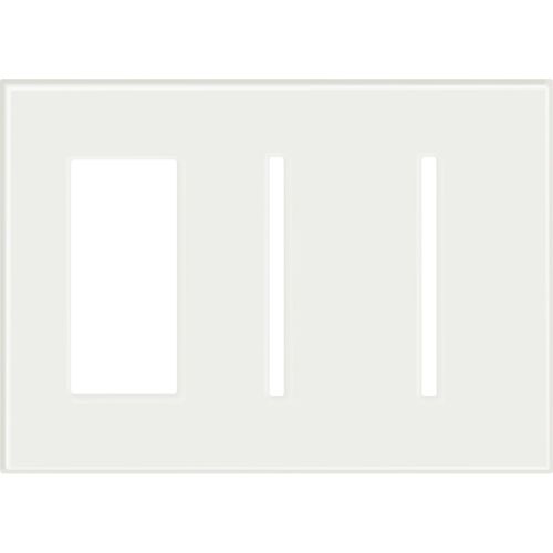 Main product image of Architectural 3-Gang Wall Plate, Fits 1 Accessory, 2 Grafik T Controls, Glass Finish, Clear White Glass