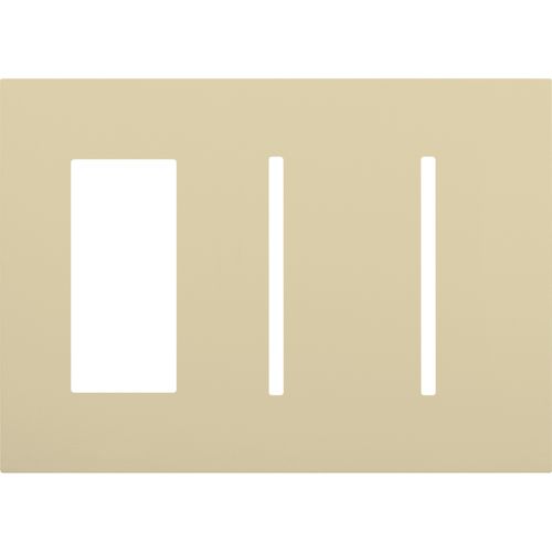 Main product image of New Architectural 3-Gang Wall Plate, Fits 1 Accessory and 2 Grafik T Controls, Matte Finish, Ivory