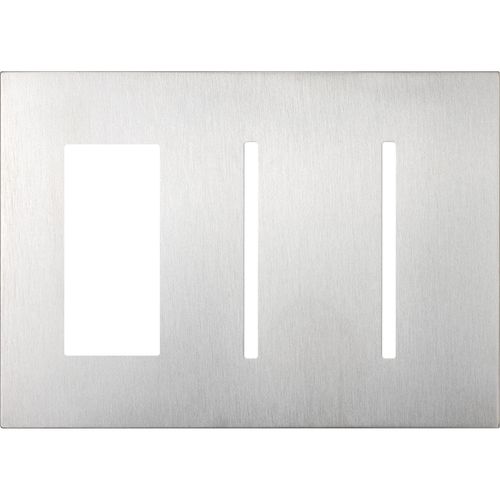 Main product image of New Architectural 3-Gang Wall Plate, Fits 1 Accessory, 2 Grafik T Controls, Metal Finish, Satin Chrome