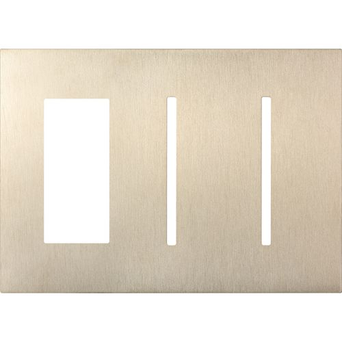 Main product image of New Architectural 3-Gang Wall Plate, Fits 1 Accessory, 2 Grafik T Controls, Metal Finish, Satin Nickel