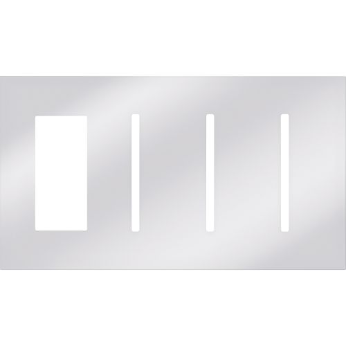 Main product image of Architectural 4-Gang Wall Plate, Fits 1 Accessory, (3) Grafik T Controls, Metal Finish, Bright Chrome