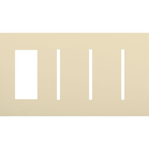 Main product image of New Architectural 4-Gang Wall Plate, Fits 1 Accessory, (3) Grafik T Controls, Matte Finish, Beige