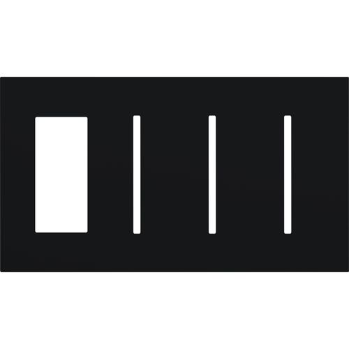 Main product image of New Architectural 4-Gang Wall Plate, Fits 1 Accessory, (3) Grafik T Controls, Matte Finish, Black