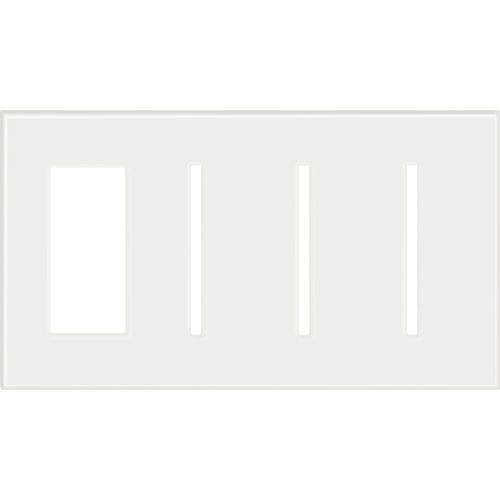Main product image of Architectural 4-Gang Wall Plate, Fits 1 Accessory, (3) Grafik T Controls, Glass Finish, Clear White Glass