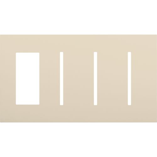 Main product image of Architectural 4-Gang Wall Plate, Fits 1 Accessory, (3) Grafik T Controls, Matte Finish, Light Almond