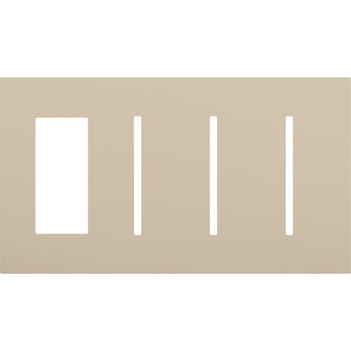 Main product image of New Architectural 4-Gang Wall Plate, Fits 1 Accessory, (3) Grafik T Controls, Matte Finish, Taupe