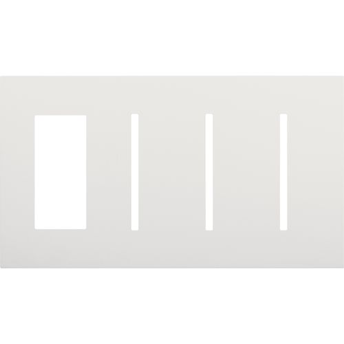 Main product image of New Architectural 4-Gang Wall Plate, Fits 1 Accessory, (3) Grafik T Controls, Matte Finish, White