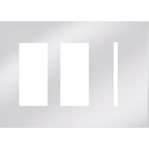 Main product image of Architectural 3-Gang Wall Plate, Fits 2 Accessories, 1 Grafik T Control, Metal Finish, Bright Chrome