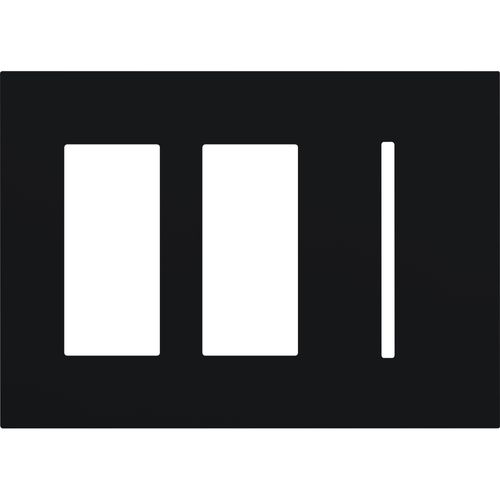 Main product image of New Architectural 3-Gang Wall Plate, Fits 2 Accessories and 1 Grafik T Control, Matte Finish, Black