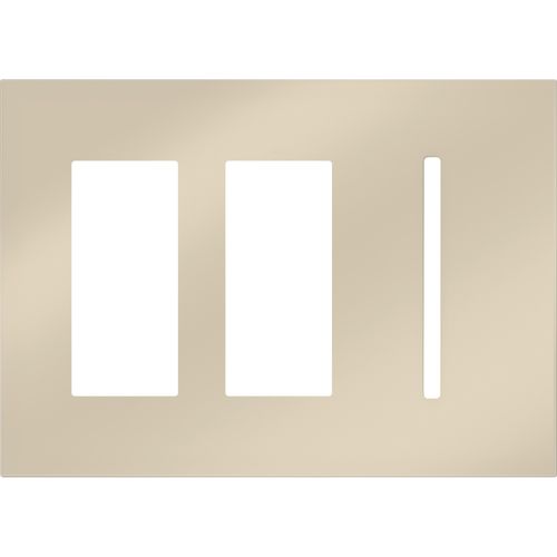 Main product image of Architectural 3-Gang Wall Plate, Fits 2 Accessories, 1 Grafik T Control, Metal Finish, Bright Nickel