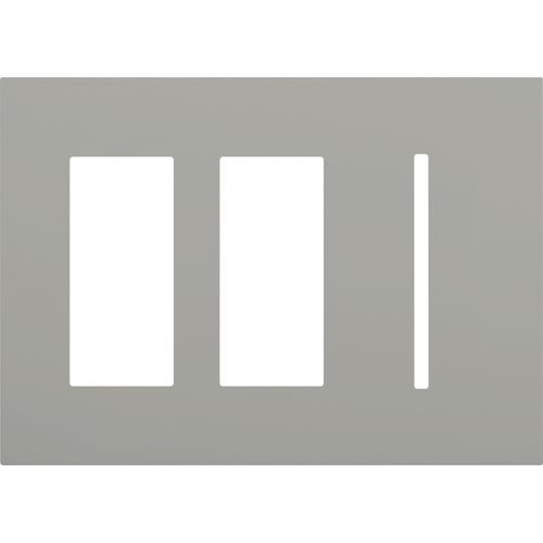 Main product image of New Architectural 3-Gang Wall Plate, Fits 2 Accessories and 1 Grafik T Controls, Matte Finish, Gray