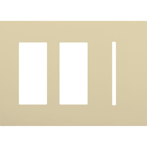 Main product image of New Architectural 3-Gang Wall Plate, Fits 2 Accessory and 1 Grafik T Control, Matte Finish, Ivory