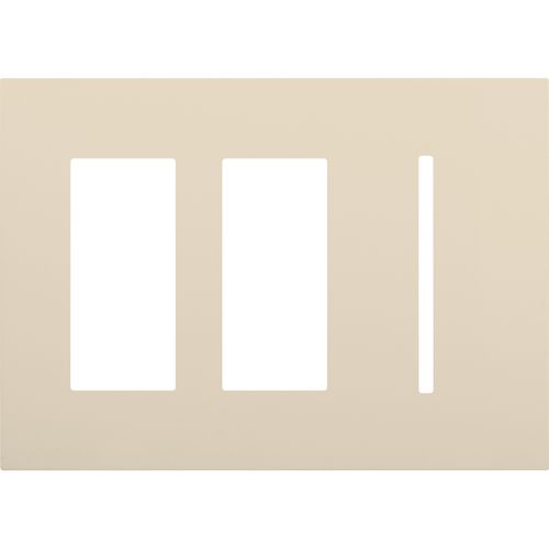 Main product image of New Architectural 3-Gang Wall Plate, Fits 2 Accessory, 1 Grafik T Control, Matte Finish, Light Almond