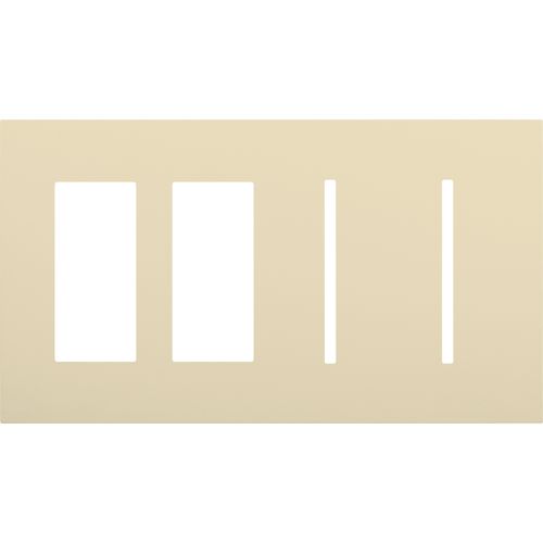 Main product image of New Architectural 4-Gang Wall Plate, Fits 2 Accessories, 2 Grafik T Controls, Matte Finish, Beige
