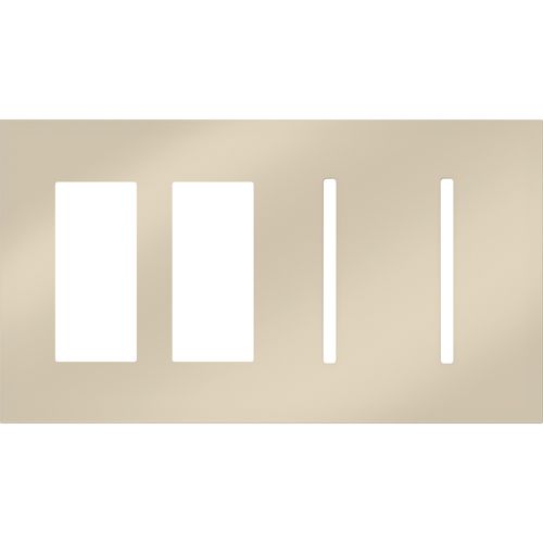 Main product image of Architectural 4-Gang Wall Plate, Fits 2 Accessories, 2 Grafik T Controls, Metal Finish, Bright Nickel