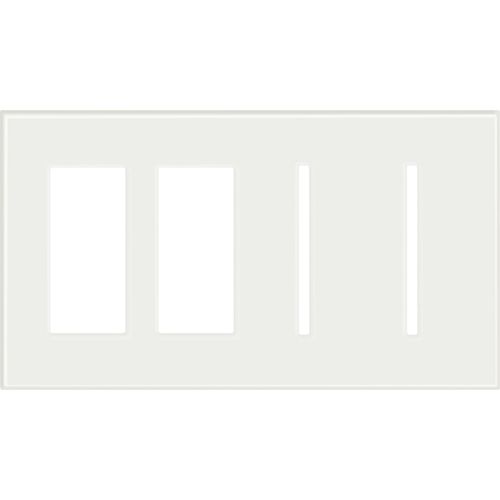 Main product image of Architectural 4-Gang Wall Plate, Fits 2 Accessories, 2 Grafik T Controls, Glass Finish, Clear White Glass