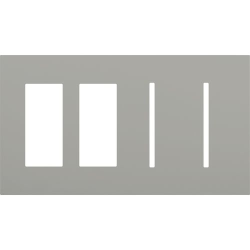 Main product image of New Architectural 4-Gang Wall Plate, Fits 2 Accessories and 2 Grafik T Controls, Matte Finish, Gray