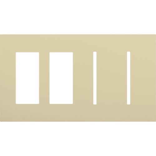Main product image of New Architectural 4-Gang Wall Plate, Fits 2 Accessories, 2 Grafik T Controls, Matte Finish, Ivory