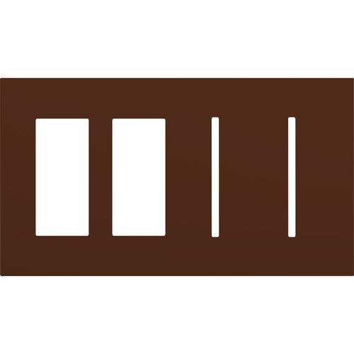 Main product image of New Architectural 4-Gang Wall Plate, Fits 2 Accessories, 2 Grafik T Controls, Matte Finish, Sienna