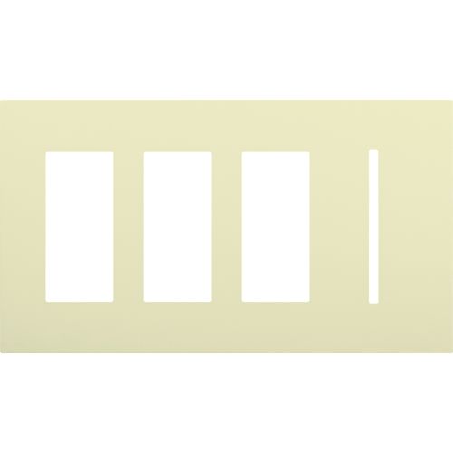 Main product image of New Architectural 4-Gang Wall Plate, Fits 2 Accessories, 2 Grafik T Control, Matte Finish, Almond
