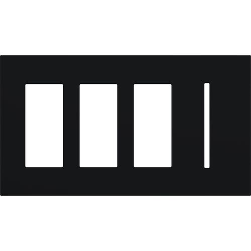 Main product image of New Architectural 4-Gang Wall Plate, Fits 2 Accessories and 2 Grafik T Control, Matte Finish, Black