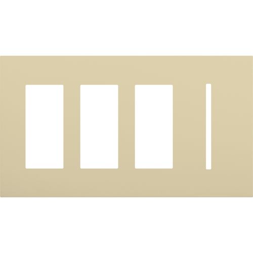 Main product image of New Architectural 4-Gang Wall Plate, Fits (3) Accessories, 1 Grafik T Control, Matte Finish, Ivory