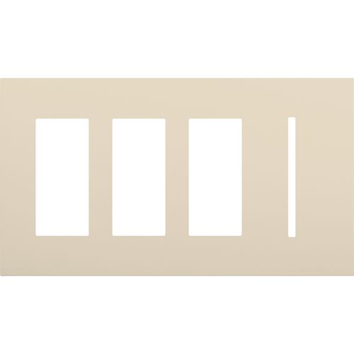 Main product image of Architectural 4-Gang Wall Plate, Fits (3) Accessories, 1 Grafik T Control, Matte Finish, Light Almond