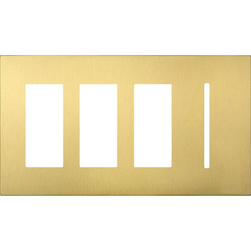 Main product image of Architectural 4-Gang Wall Plate, Fits (3) Accessories, 1 Grafik T Control, Metal Finish, Satin Brass