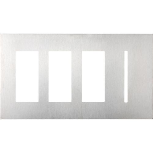Main product image of Architectural 4-Gang Wall Plate, Fits (3) Accessories, 1 Grafik T Control, Metal Finish, Satin Chrome