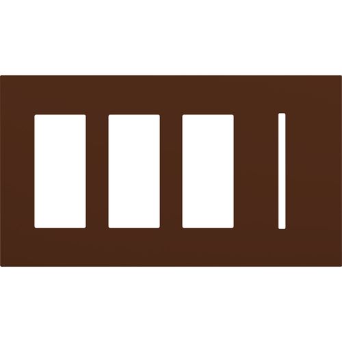 Main product image of New Architectural 4-Gang Wall Plate, Fits (3) Accessories, 1 Grafik T Control, Matte Finish, Sienna