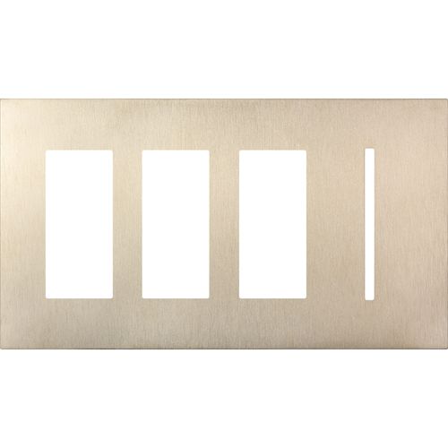 Main product image of Architectural 4-Gang Wall Plate, Fits (3) Accessories, 1 Grafik T Control, Metal Finish, Satin Nickel