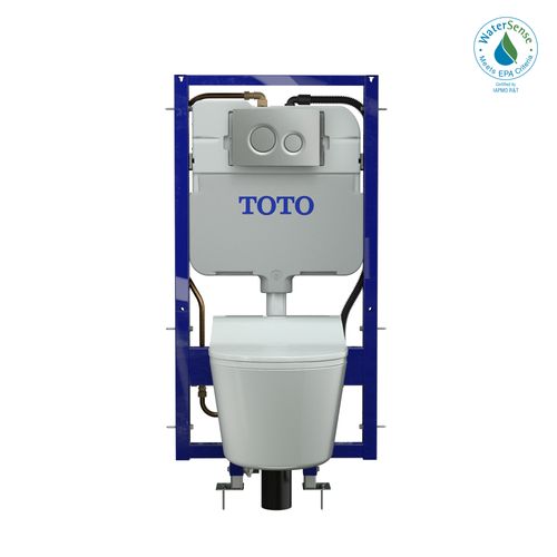 Main product image of CWT4474547CMFGA#MS Washlet + Rp Wall Hung D Shape Toilet w/ RW Bidet Seat & Duofit In Wall 1.28 & 0.9 GPF Auto Dual Flush Tank System (Matte Silver)