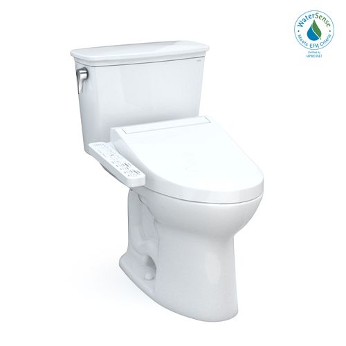 Main product image of MW7863074CEG#01 Drake Transitional Washlet + 2-Piece Elongated 1.28 GPF Tornado Flush Toilet w/ C2 Bidet Seat (Cotton White)