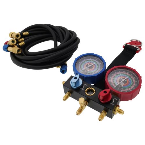 Main product image of MalcoEdge 2-Valve Multi-Gas Manifold Kit, R22/R134A/R404A/R407C