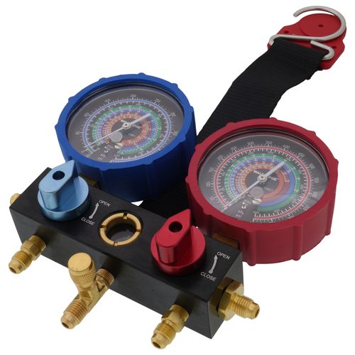 Main product image of MalcoEdge 2-Valve Multi-Gas Manifold, R22/R134A/R404A/R407C