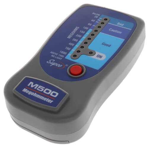 Supco M500 Insulation Tester/Electronic Megohmmeter with Soft Carrying Case 0 to 1000 megohms Supco M500 Insulation Tester/Electronic Megohmmeter with Soft Carrying Case 0 to 1000 megohms