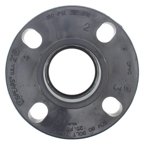Main product image of 2" CPVC Schedule 80 Van Stone Flange w/ Plastic Ring (Socket x Multi Bolt)