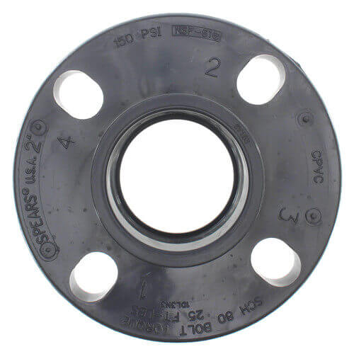Main product image of 8" CPVC Schedule 80 Van Stone Flange w/ Plastic Ring (Socket x Multi Bolt)