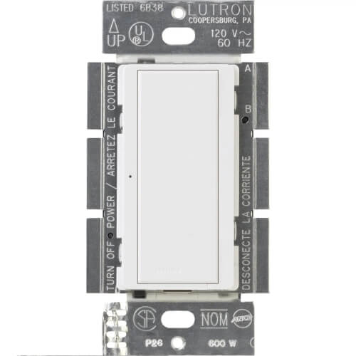 Main product image of Maestro 8A Electronic Switch, Neutral Required, 950W Lighting/3A Fan, 120V, Single Pole/3-Way, MA-S8AM-XX / MSC-S8AM-WH, White